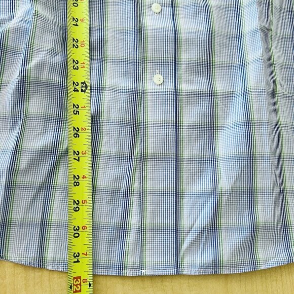 MICHAEL Michael Kors Men's Long Sleeve Plaid Blue Shirt Size 16.5 32/33 Large - Picture 11 of 11